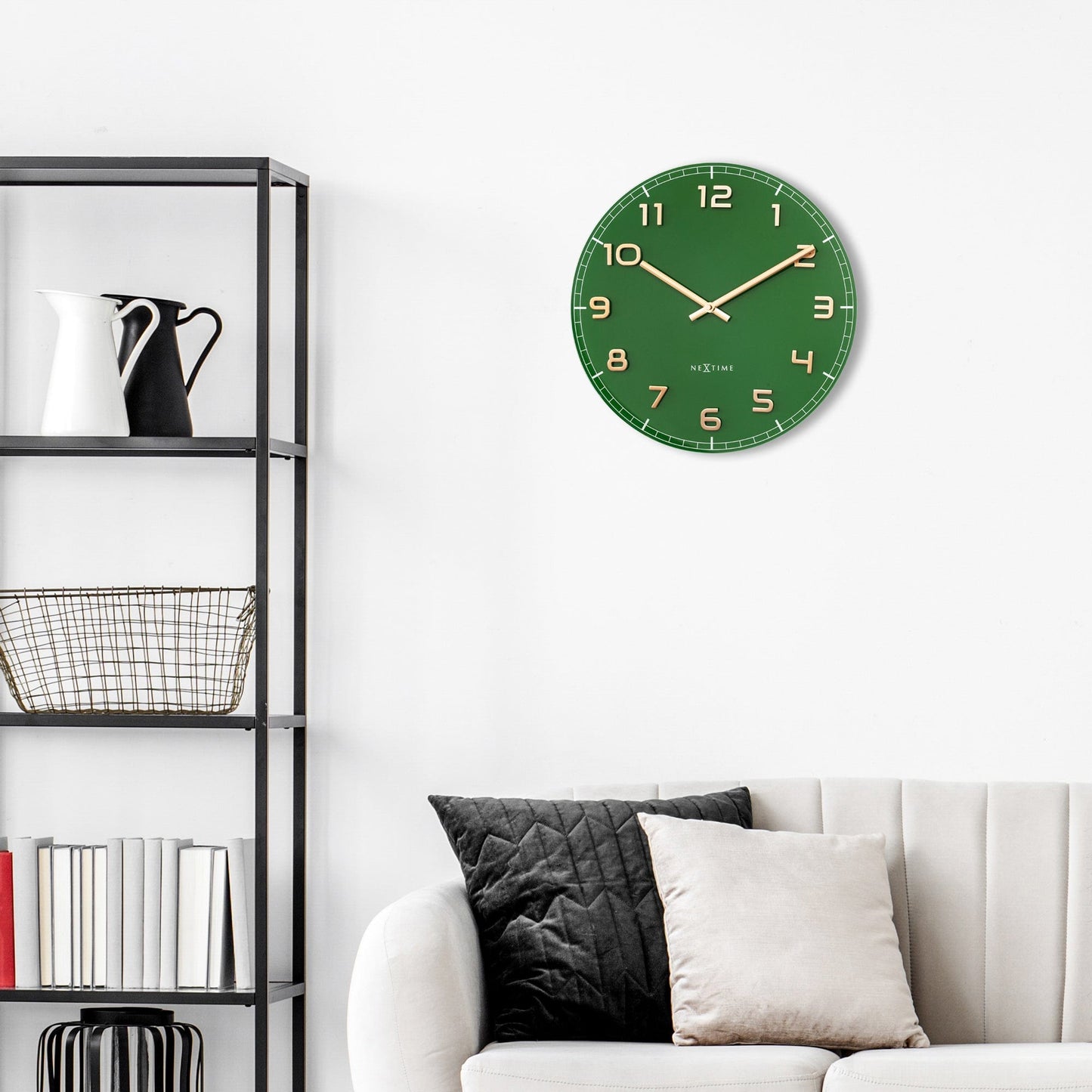 Stille Wandklok 40 cm Aluminium/Glas