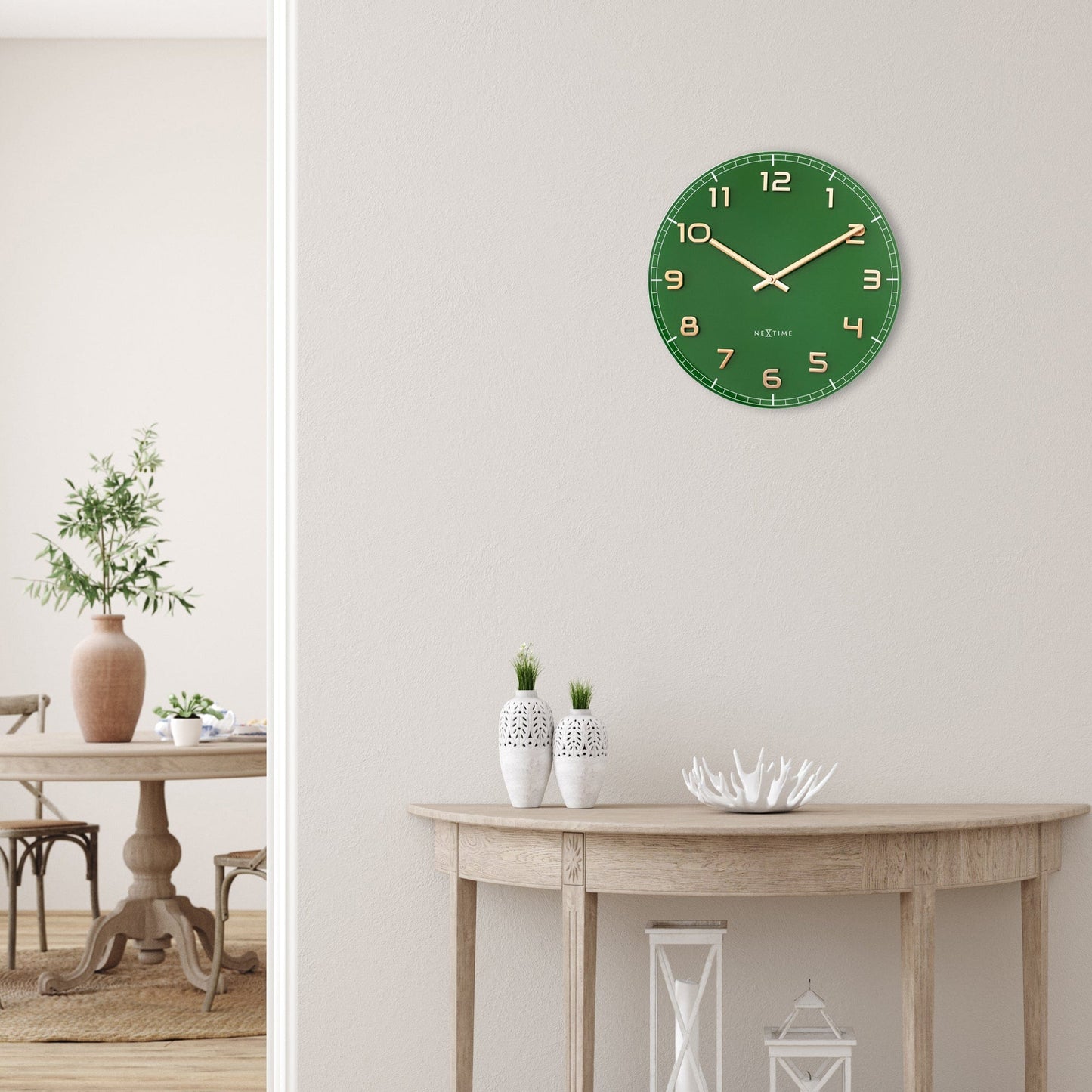 Stille Wandklok 40 cm Aluminium/Glas