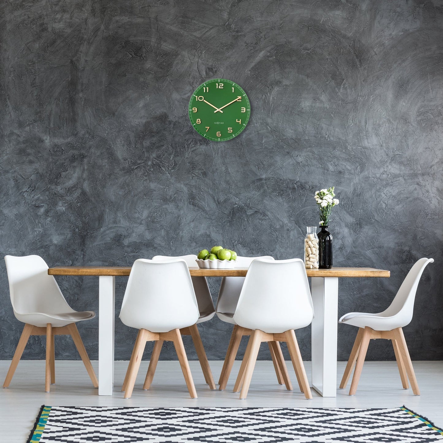 Stille Wandklok 40 cm Aluminium/Glas