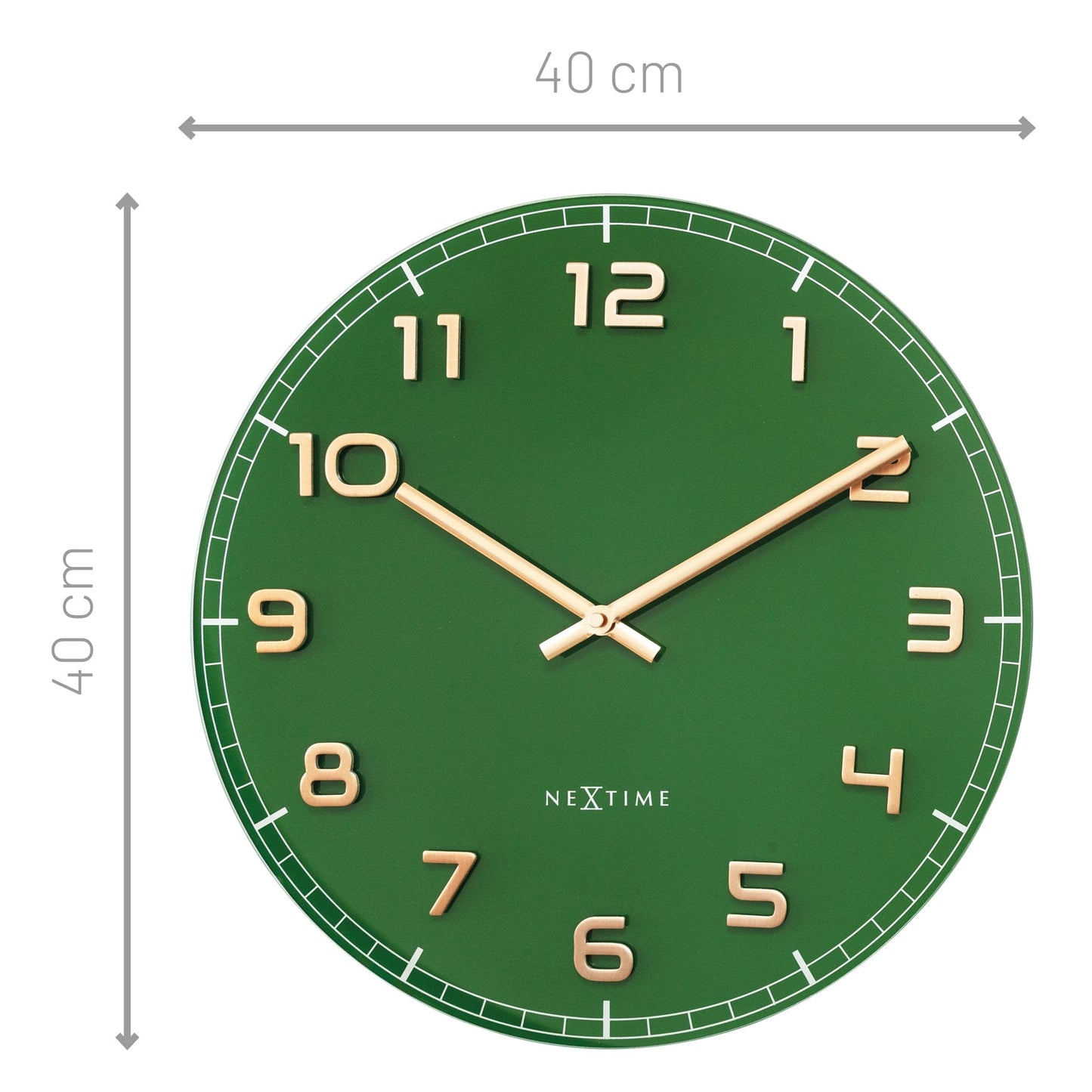 Stille Wandklok 40 cm Aluminium/Glas