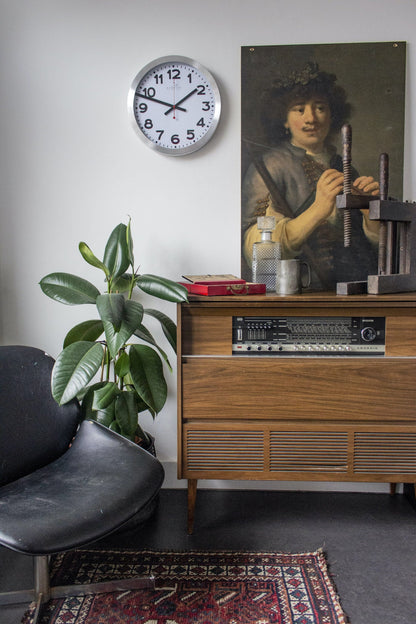 Radiogestuurde Wandklok 35 cm Aluminium