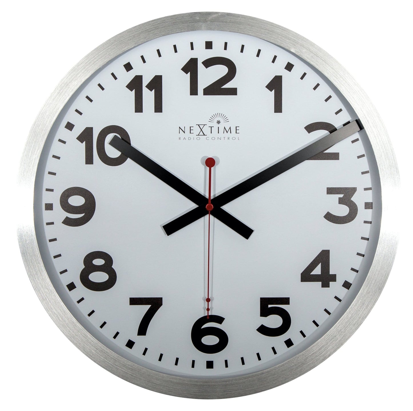 Radiogestuurde Wandklok 35 cm Aluminium