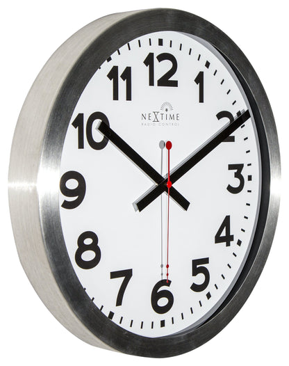 Radiogestuurde Wandklok 35 cm Aluminium