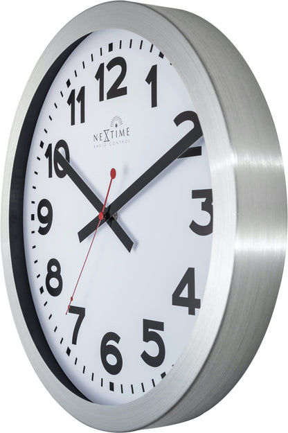 Radiogestuurde Wandklok 35 cm Aluminium