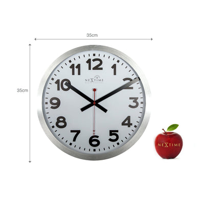 Radiogestuurde Wandklok 35 cm Aluminium