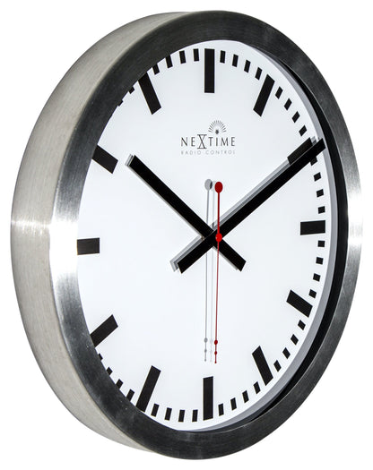 Radiogestuurde Wandklok 35 cm Aluminium