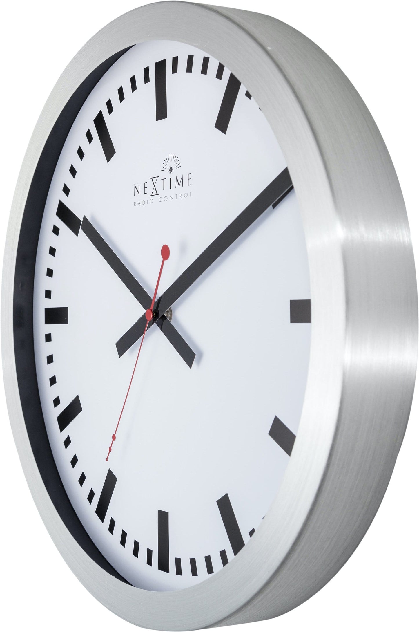 Radiogestuurde Wandklok 35 cm Aluminium