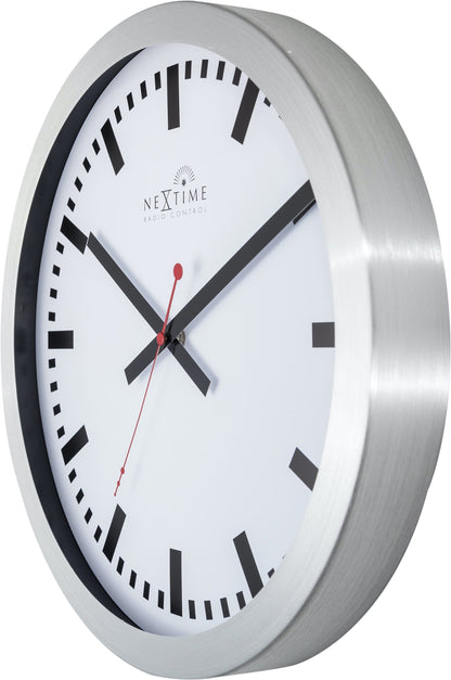 Radiogestuurde Wandklok 35 cm Aluminium