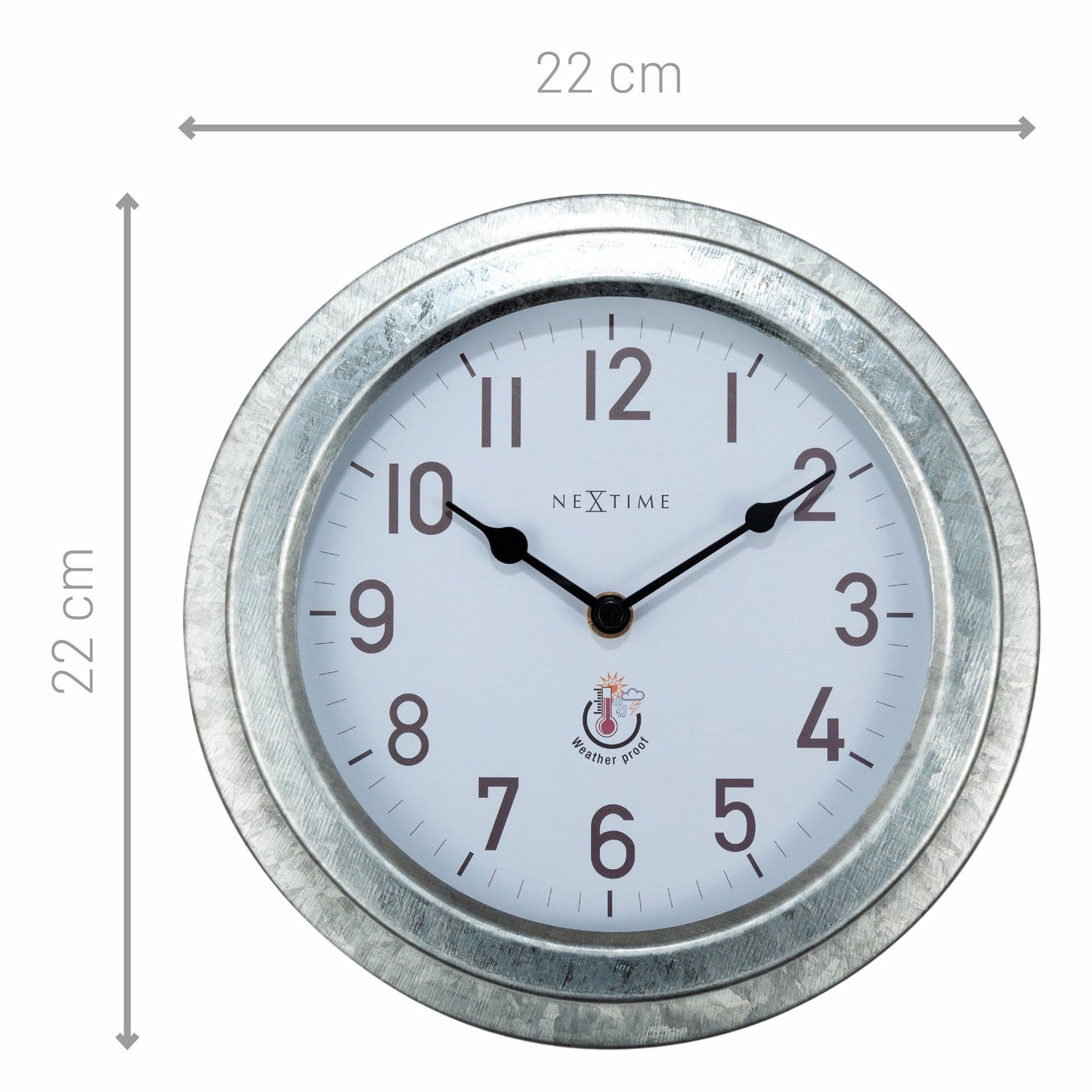 Buiten Wandklok 22 cm Weerbestendig