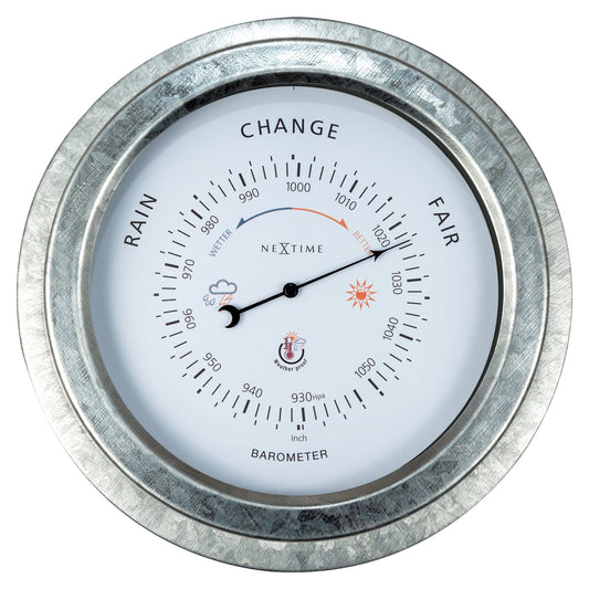 Barometer Buiten 22 cm – Weerbestendig Metaal Verzinkt – Orchid
