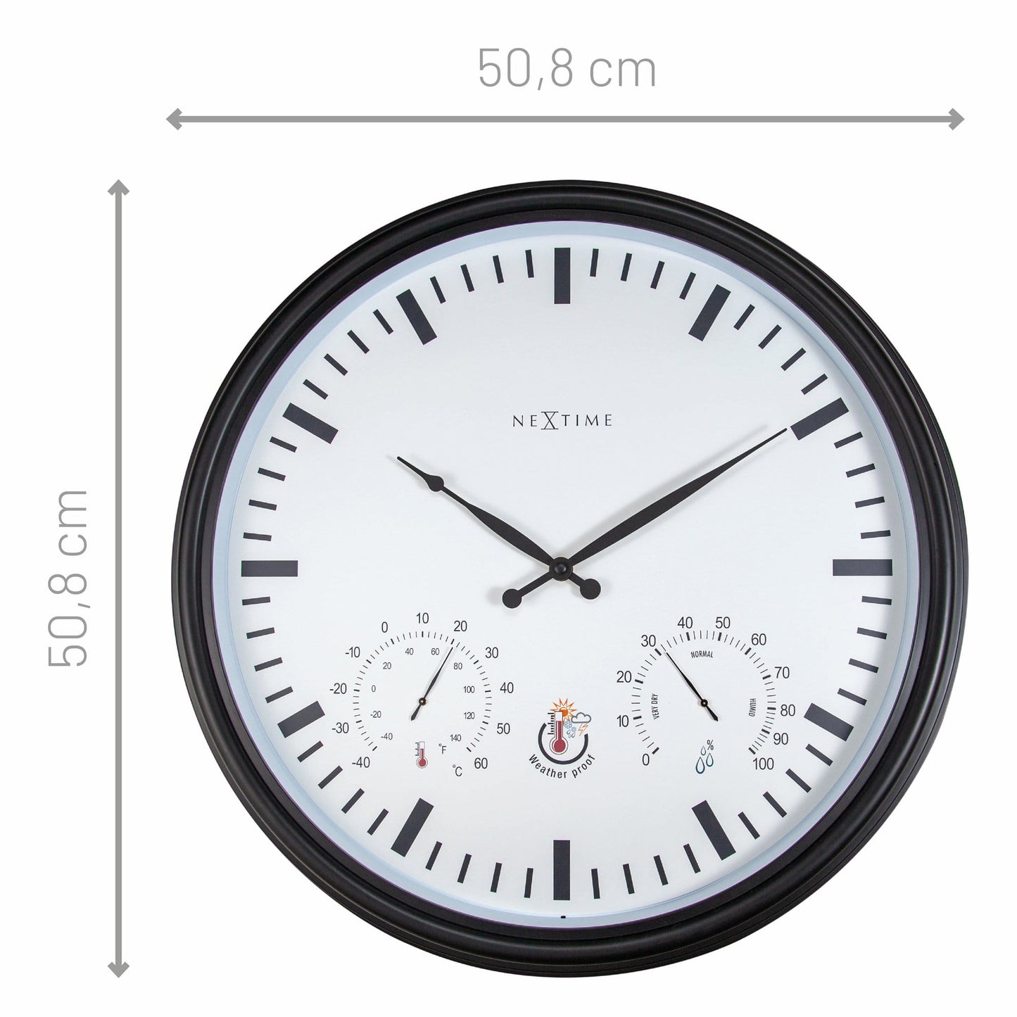 Buiten Wandklok 50,5 cm Weerbestendig – Grote Design Klok – Sunflower
