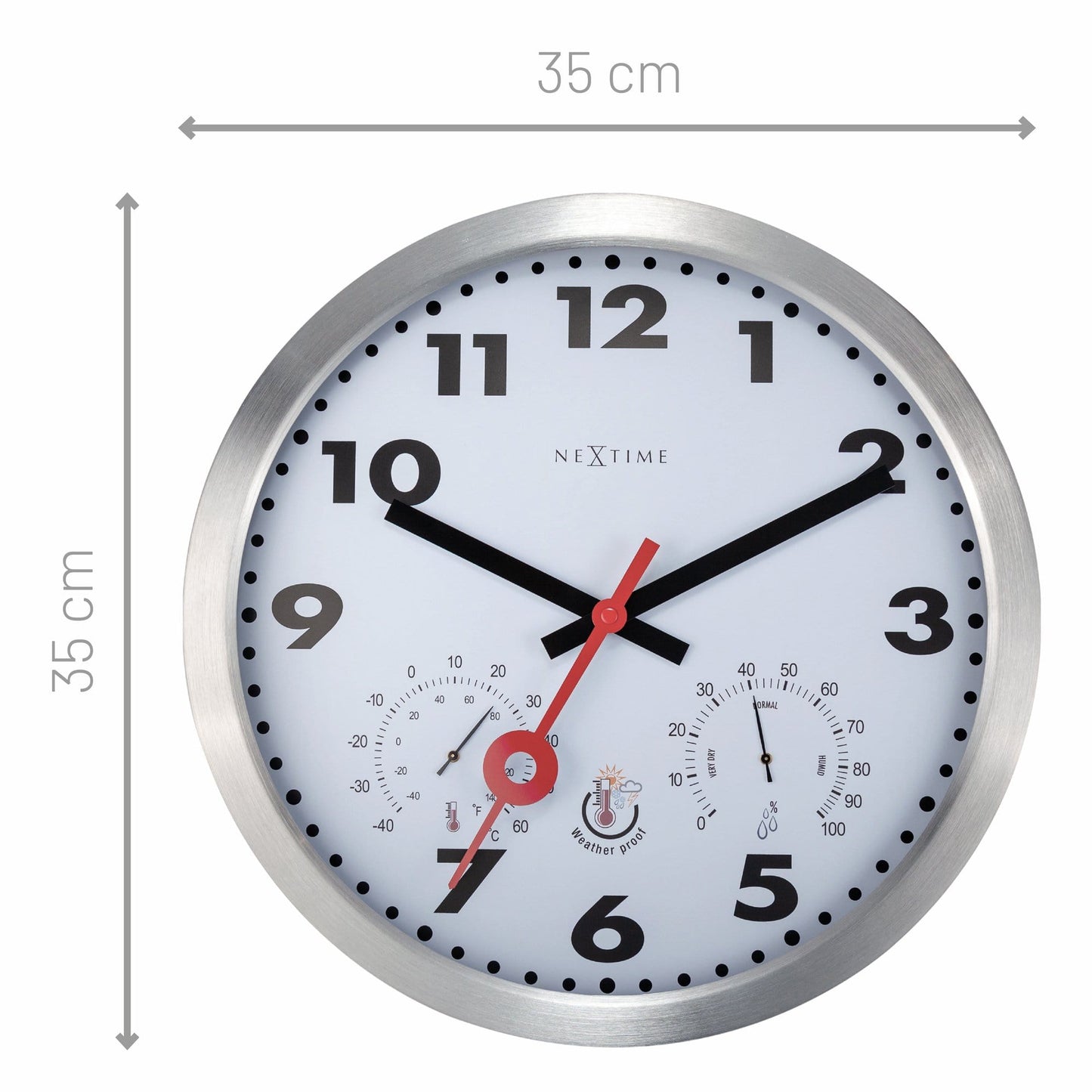 Buiten Wandklok 35 cm Weerbestendig