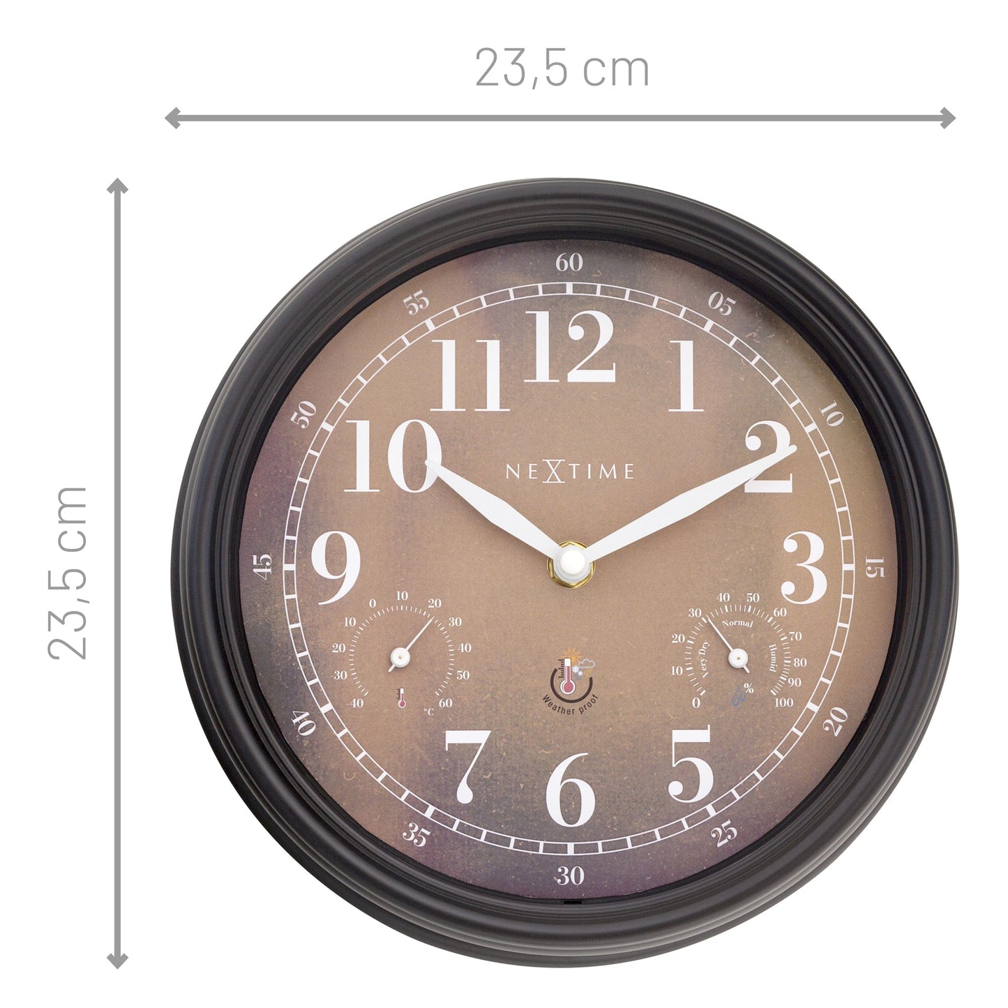 Buiten Wandklok 23,5 cm Weerbestendig