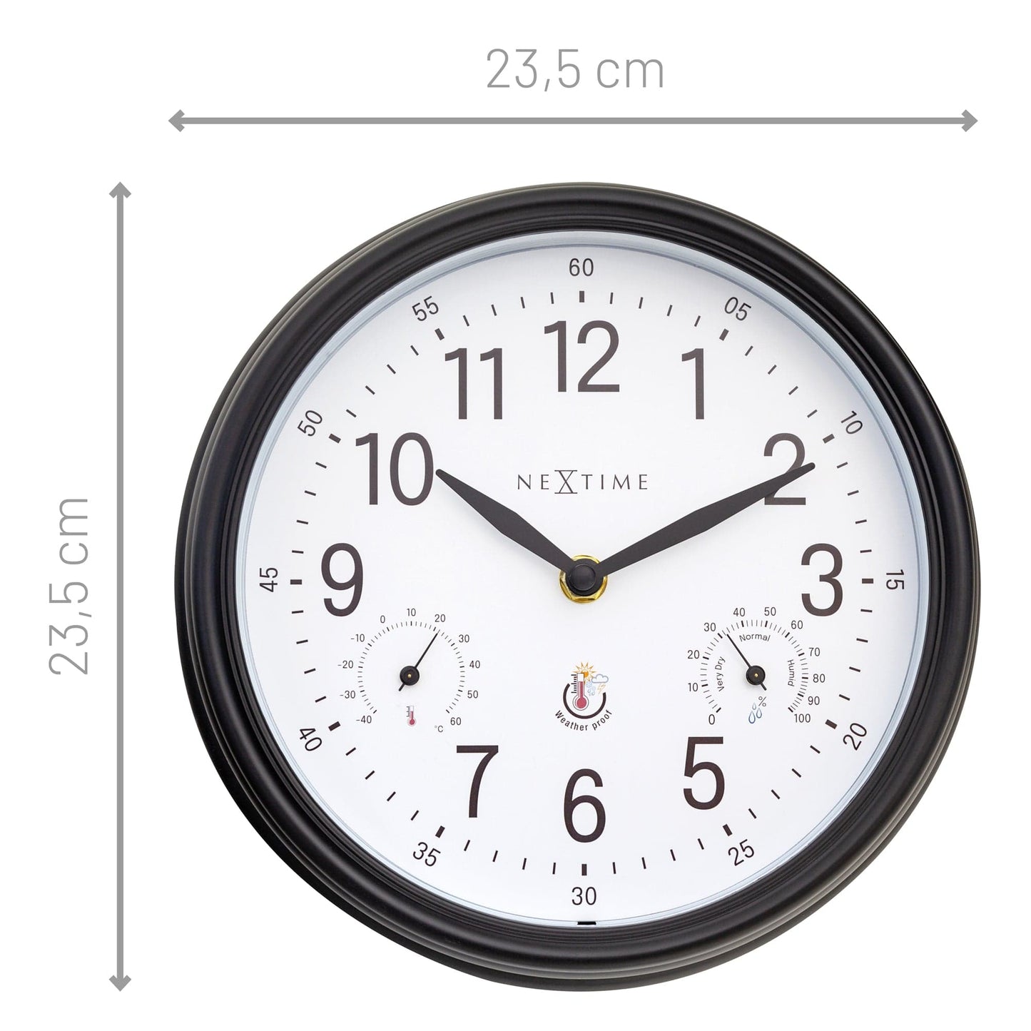 Buiten Wandklok 23,5 cm Weerbestendig