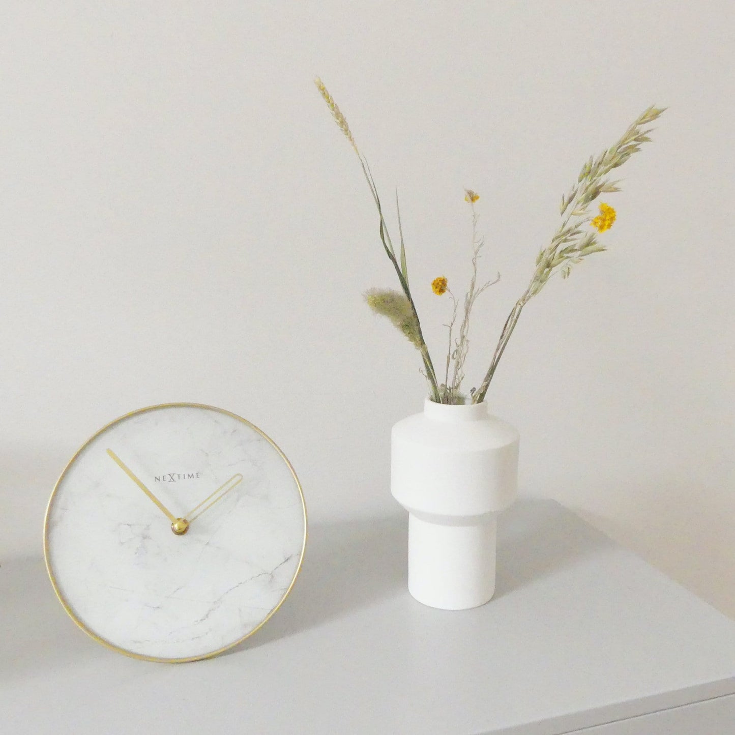 Tafel- en Wandklok 20 cm Glas/Metaal – Marmer