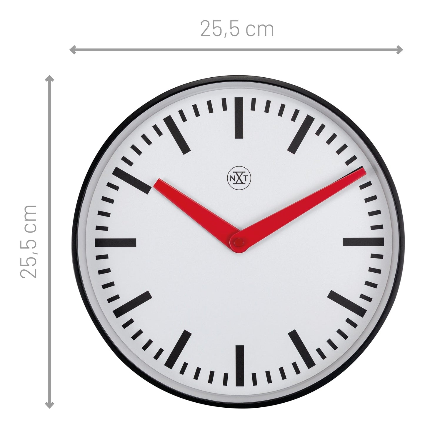 Stille Wandklok 25,5 cm Kunststof – Design Klok