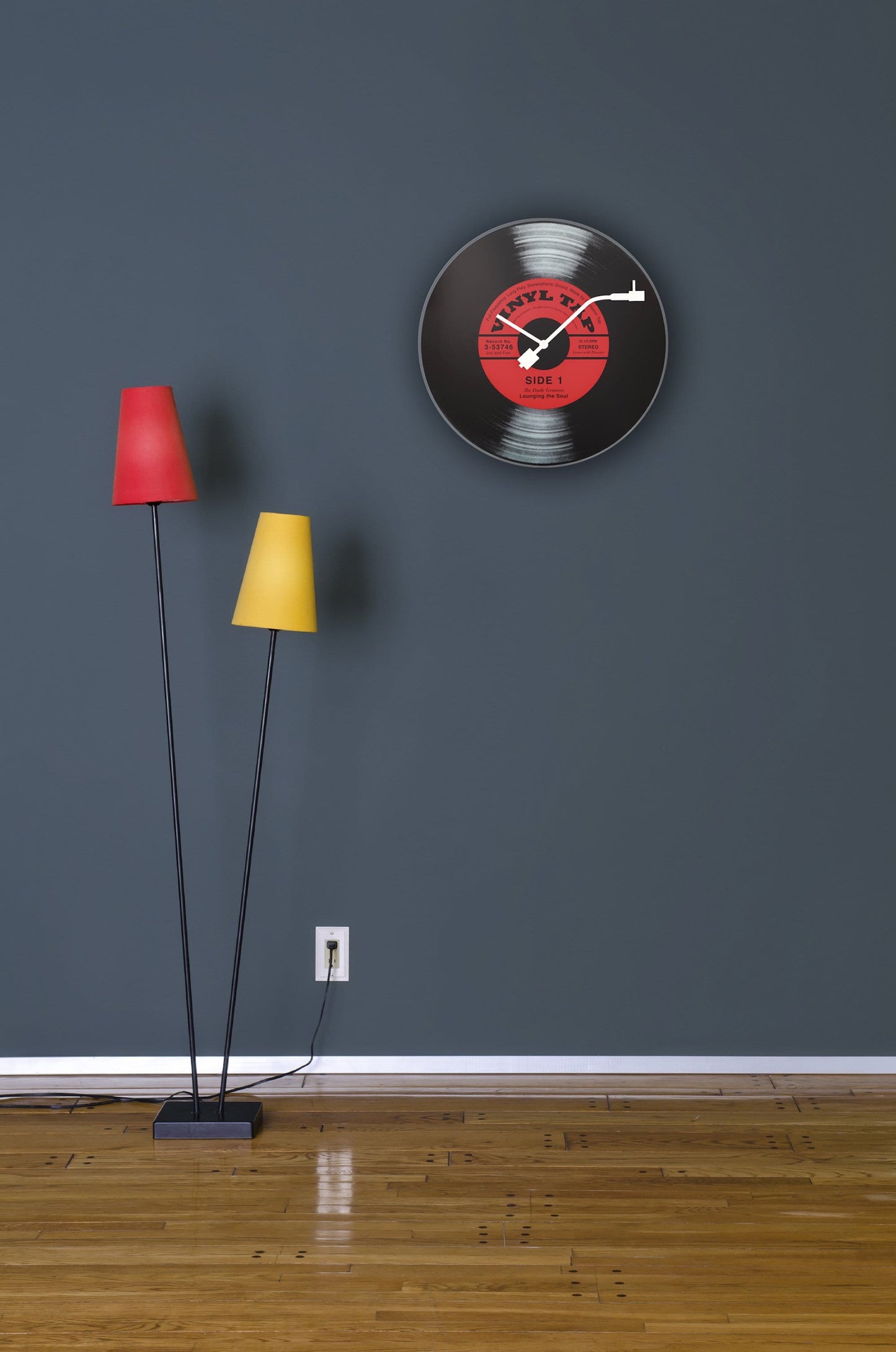Wandklok 43 cm Glas – Vinyl Design Klok