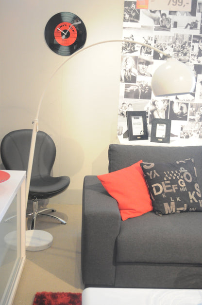 Wandklok 43 cm Glas – Vinyl Design Klok