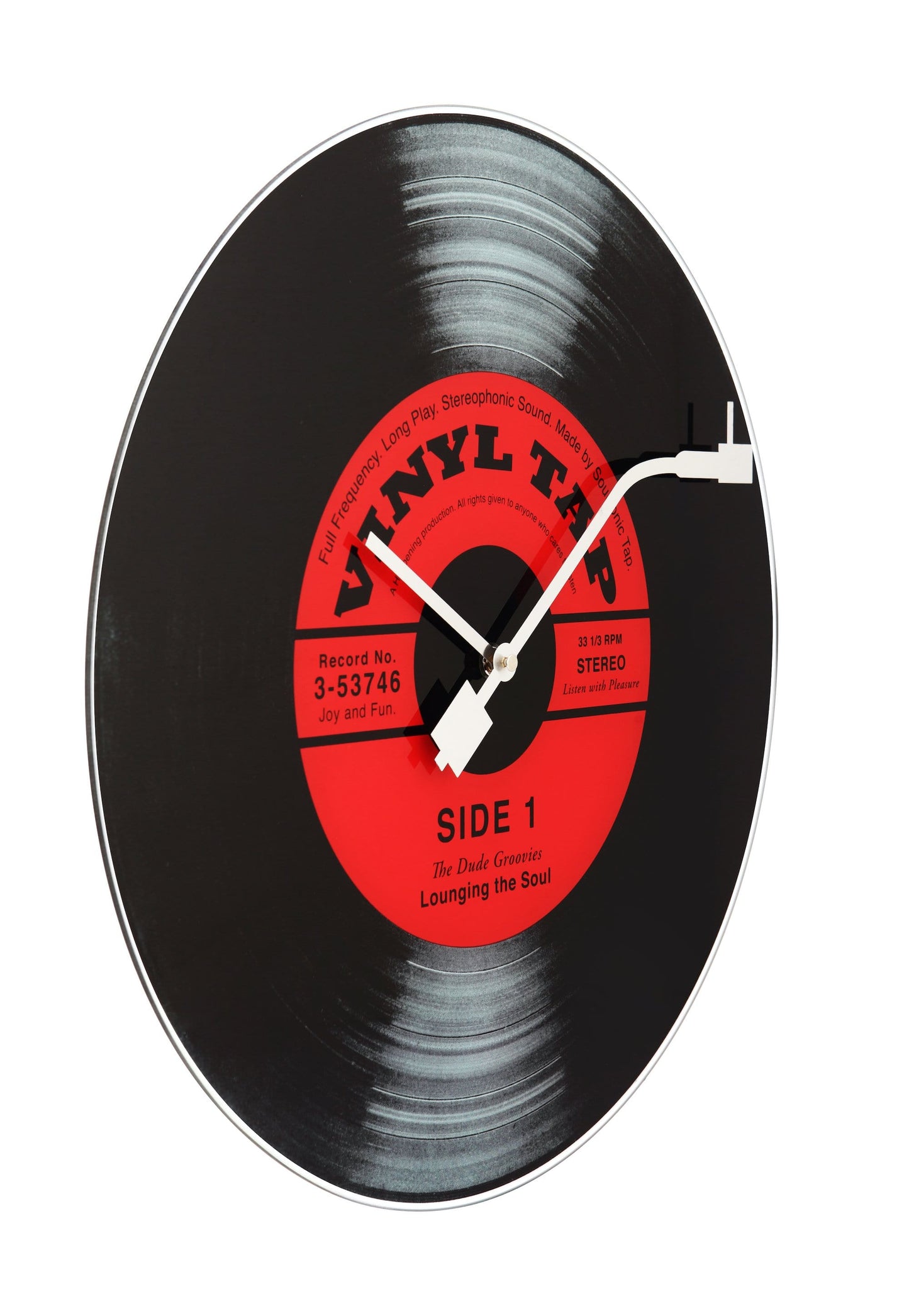 Wandklok 43 cm Glas – Vinyl Design Klok