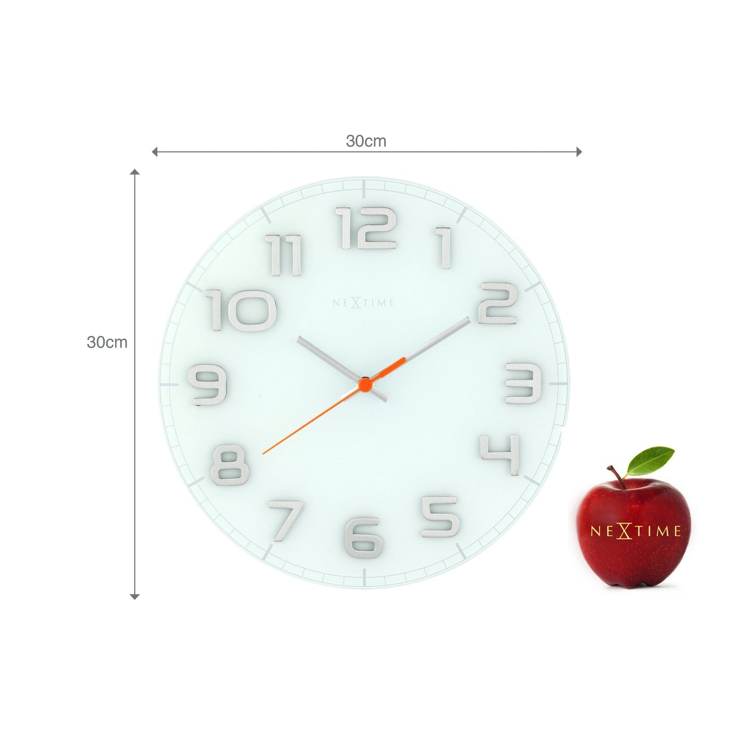 Wandklok 30 cm Glas – Moderne Design Klok