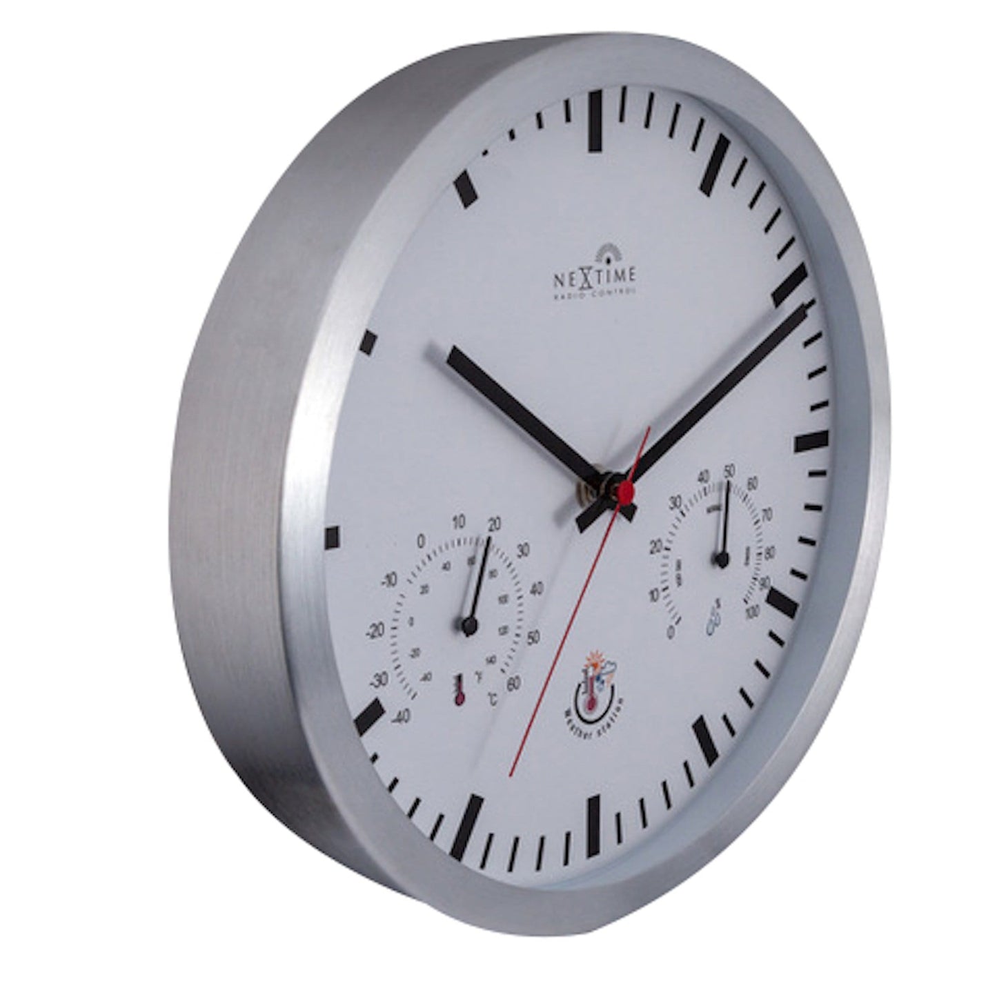 Radiogestuurde Wandklok 25 cm – Weerstation Klok – Station Clock