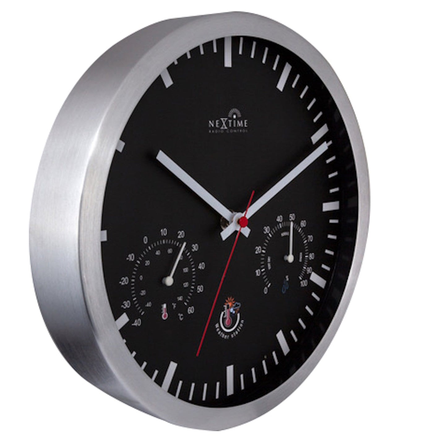 Radiogestuurde Wandklok 25 cm – Weerstation Klok – Station Clock