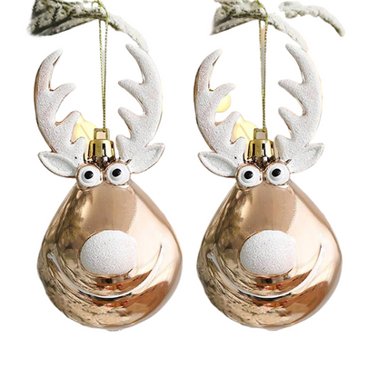 Kerstballen Set Rendier 2 Stuks Kersthanger Kerstdecoratie Ornamenten
