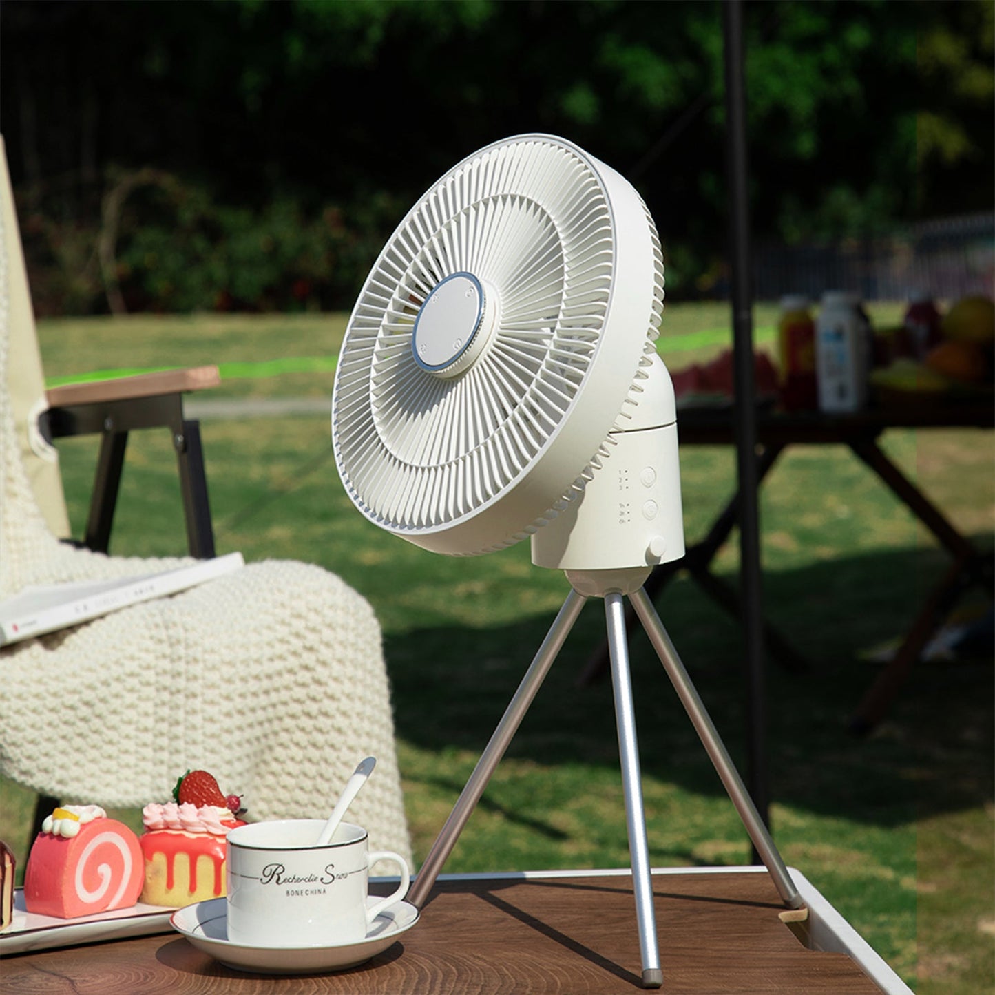 Oplaadbare Campingventilator.