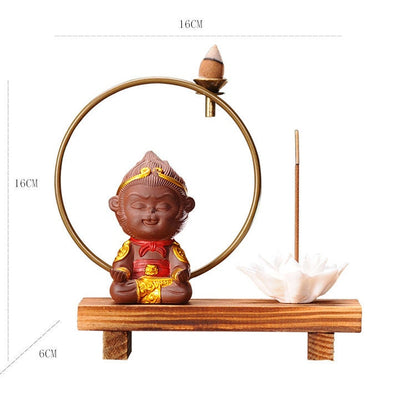 Chinese Stijl Backflow Wierookhouder met LED Ring