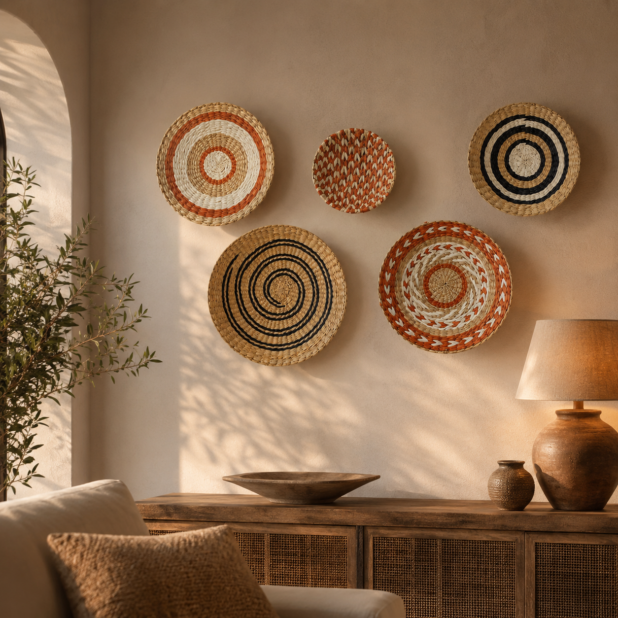 Decolind Wanddecoratie – Stro – 30 cm – Etnisch
