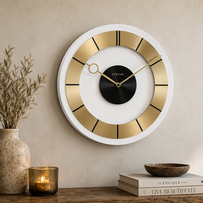 Wandklok 31 cm Aluminium/Glas – Retro Design – Retro