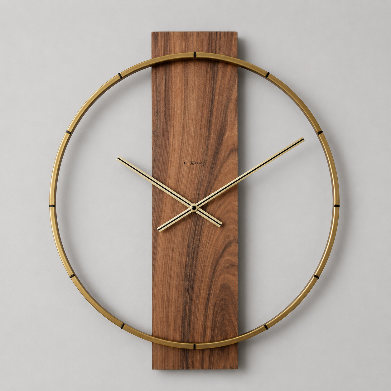 Wandklok Groot Hout/Metaal – Industrieel Design – 58 cm