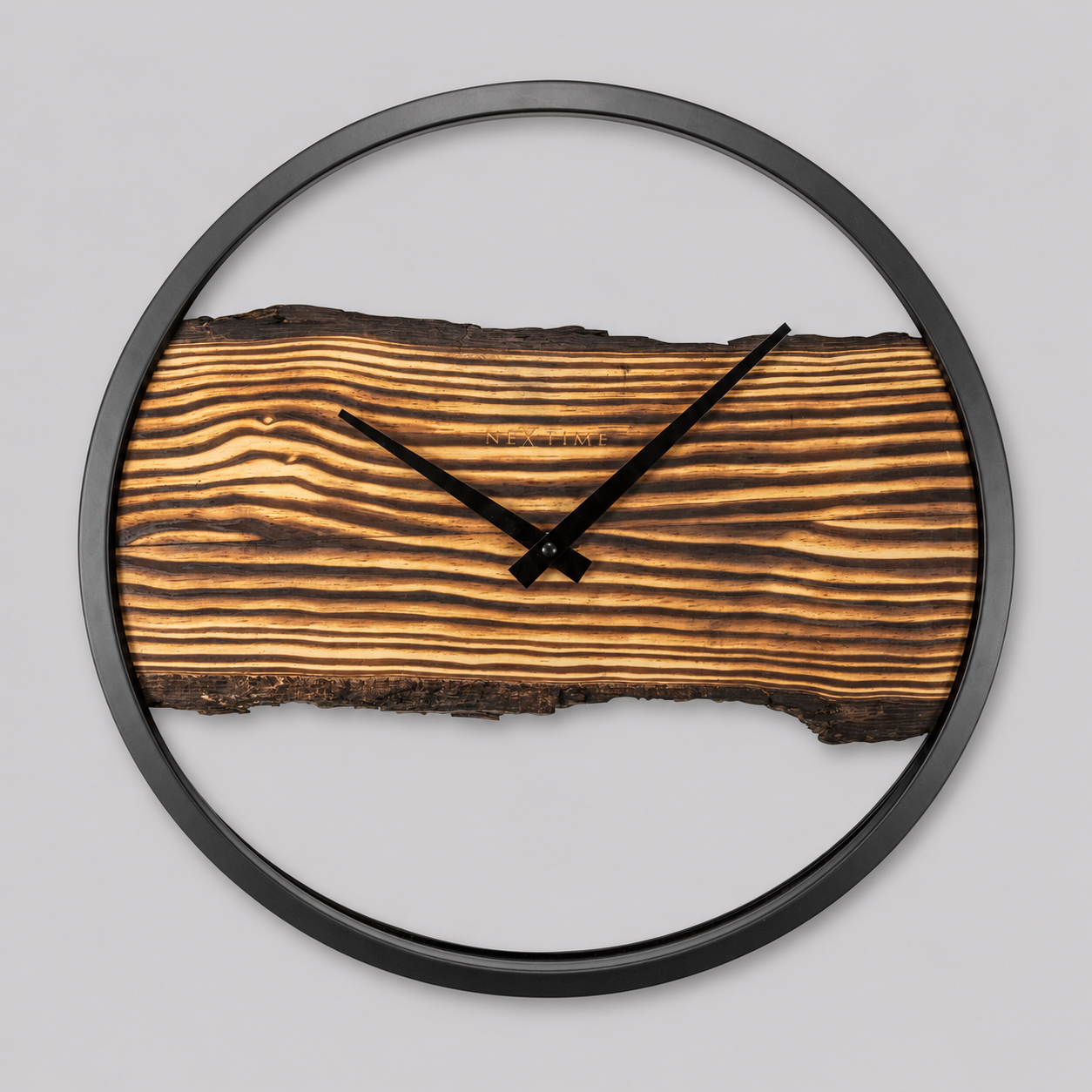 Stille Wandklok 30 cm Hout/Metaal – Design Klok