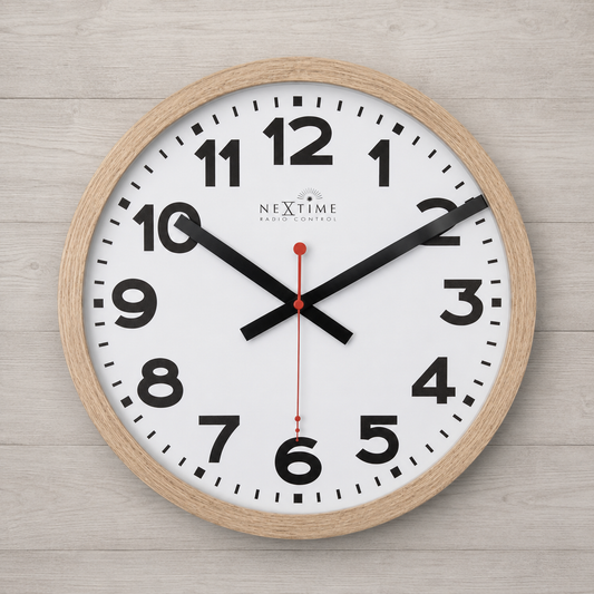 Radiogestuurde Wandklok 35 cm Aluminium