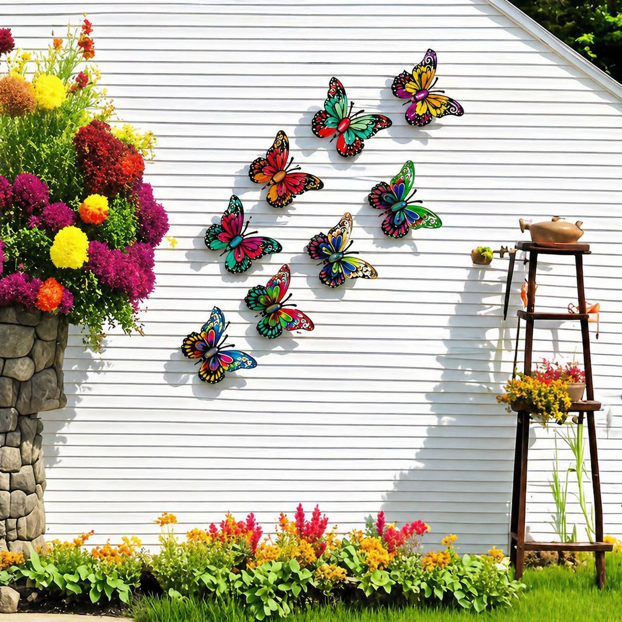 Metalen Vlinder Wanddecoratie Set 8 Stuks Muurdecor Vlinders