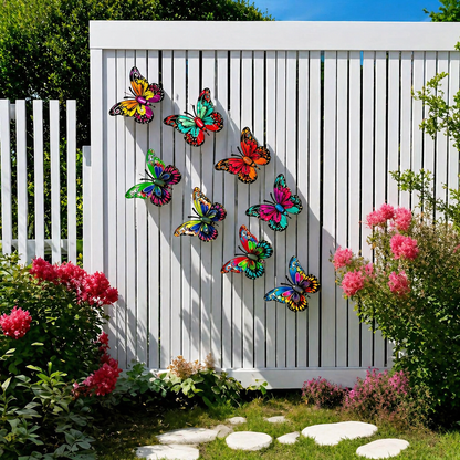 Metalen Vlinder Wanddecoratie Set 8 Stuks Muurdecor Vlinders