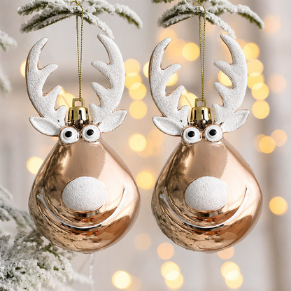 Kerstballen Set Rendier 2 Stuks Kersthanger Kerstdecoratie Ornamenten