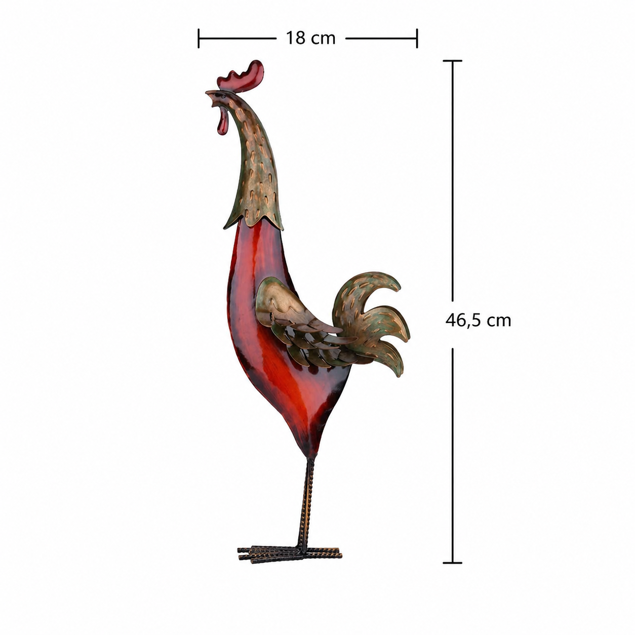 Metalen Haan Beeldje – Handgemaakt.