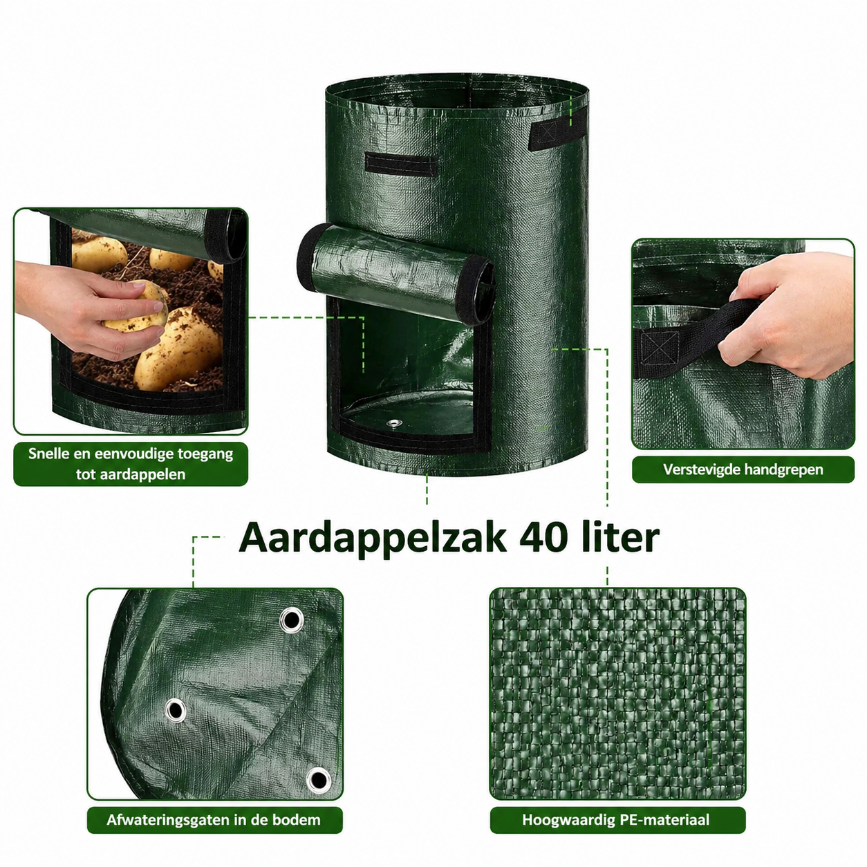 Aardappel Kweekzak Set – Voor Optimale Afwatering en Teelt