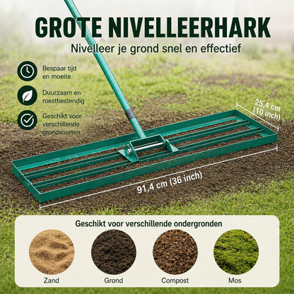 Stevige Tuinhark met Lange Steel – Voor Gazononderhoud