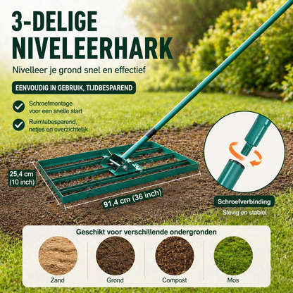 Stevige Tuinhark met Lange Steel – Voor Gazononderhoud
