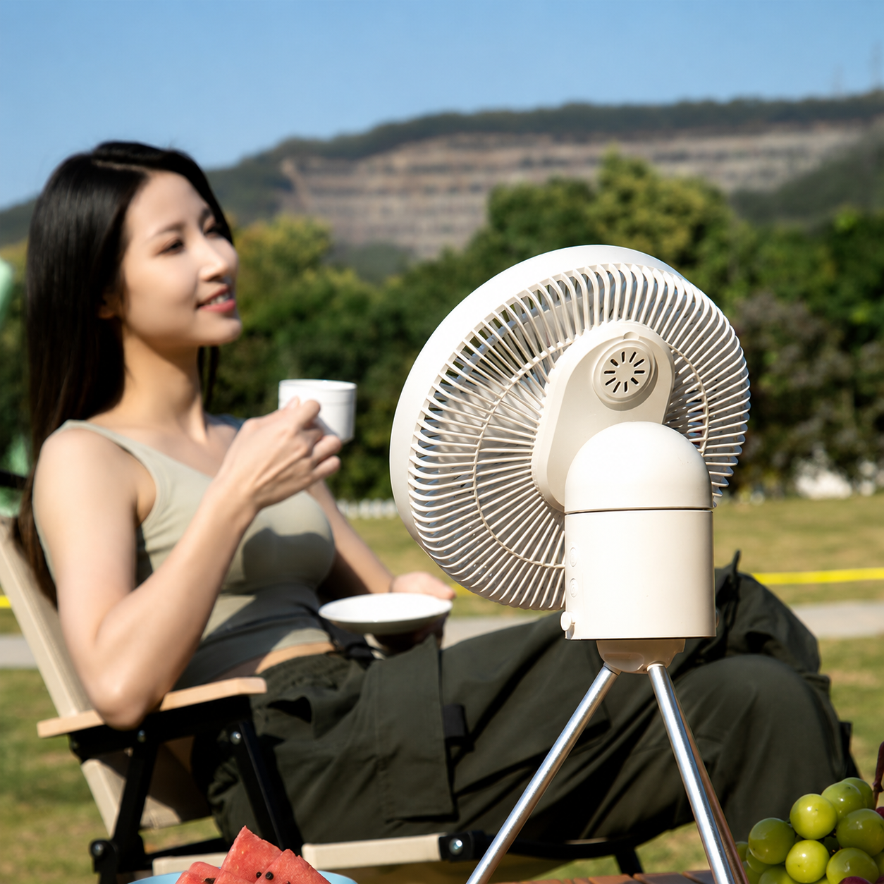 Oplaadbare Campingventilator.
