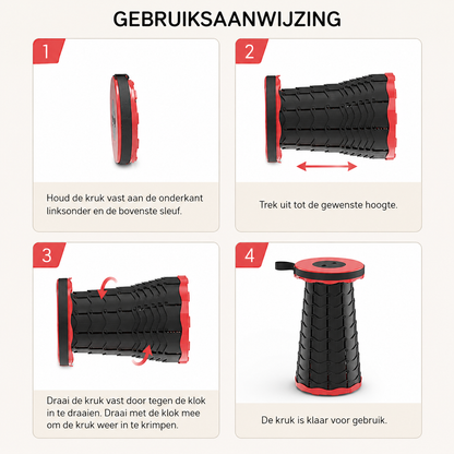 Festival Kruk™ De uitvouwkruk, perfect voor onderweg!