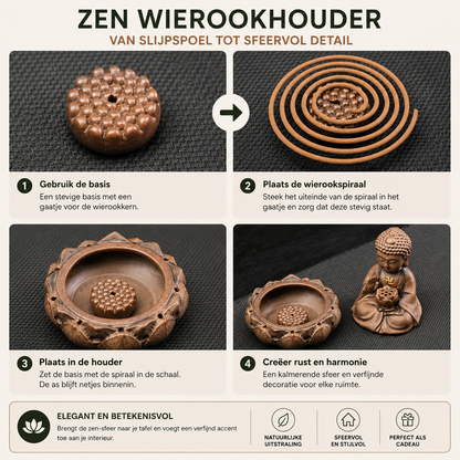 Zittende Boeddha Backflow Wierookhouder met LED