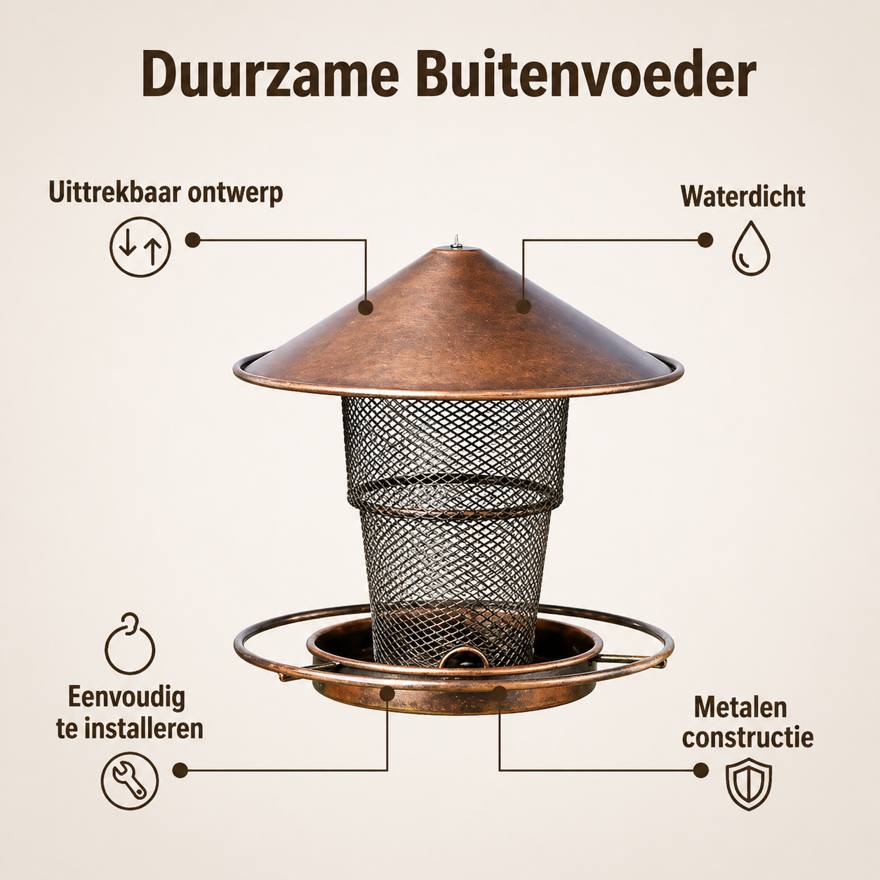 Eekhoornbestendige Vogelvoederbak