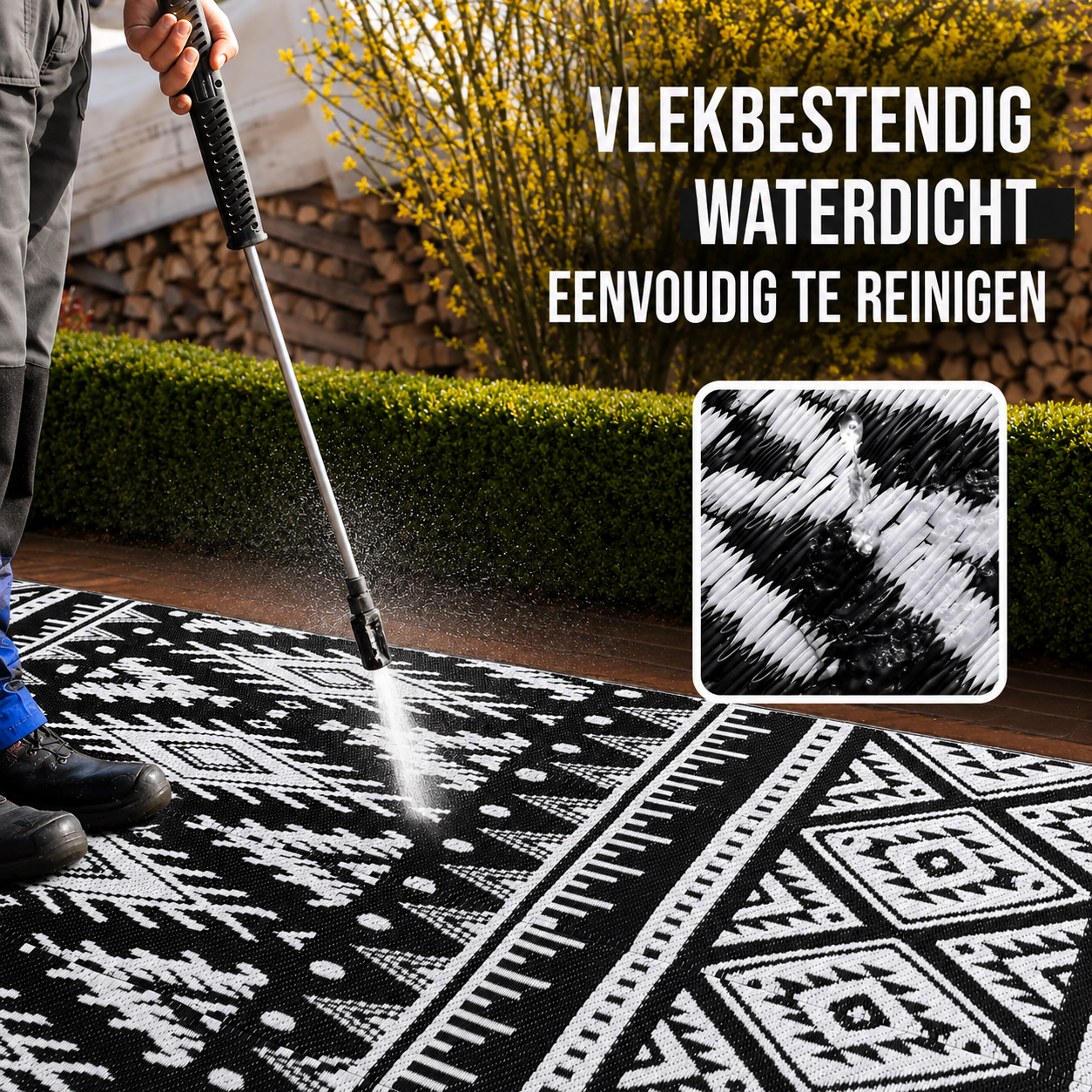 Buiten vloerkleed waterdicht