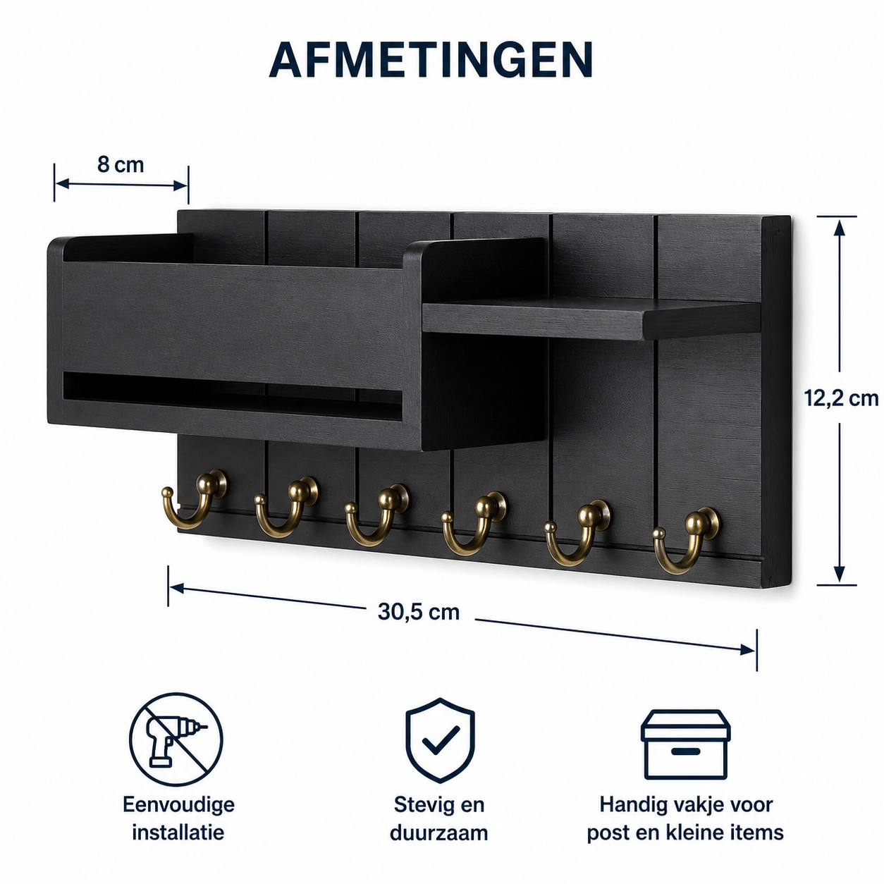 Houten wand organizer