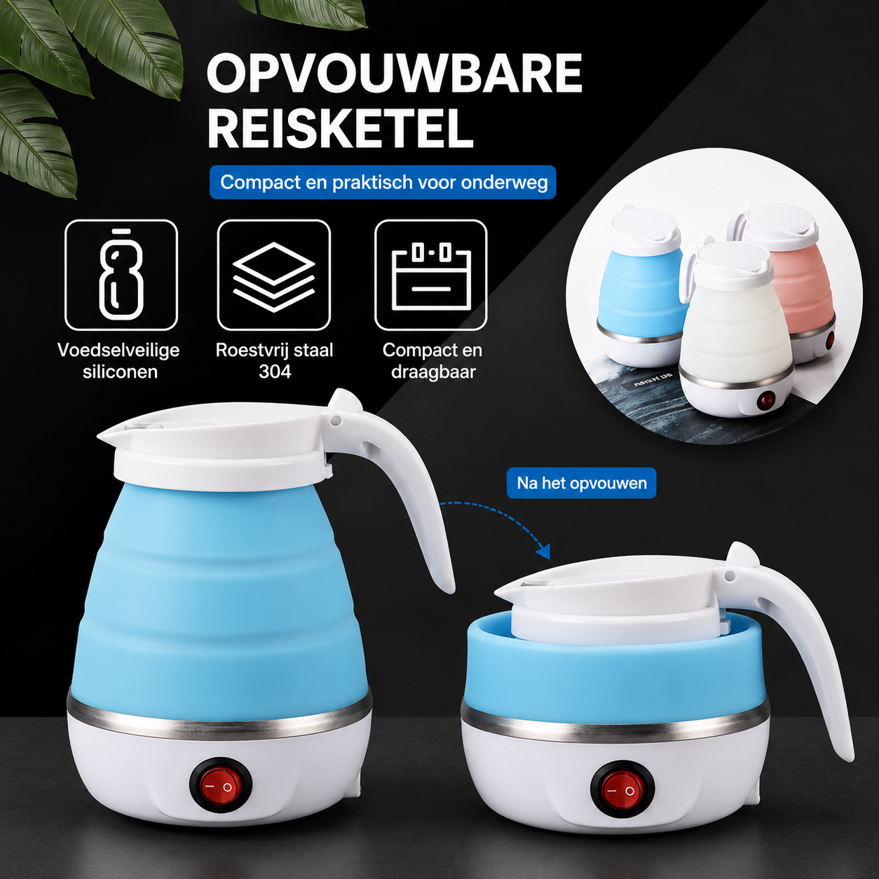 Opvouwbare waterkoker  0,6L