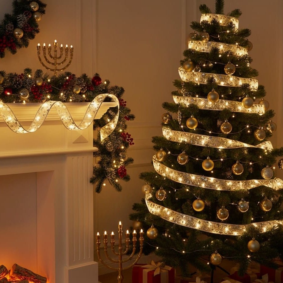 LED kerstverlichting – dubbele lichtslinger, kerstboom lampjes, sfeervolle verlichting