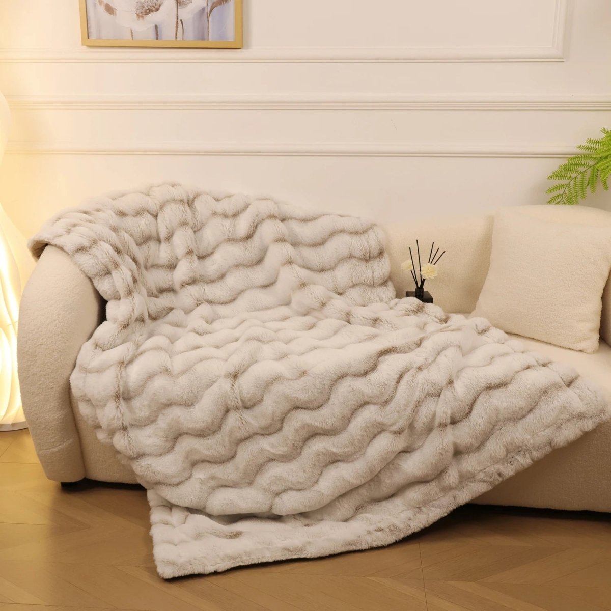 Dubbelzijdige fleece deken – imitatie konijnenbont